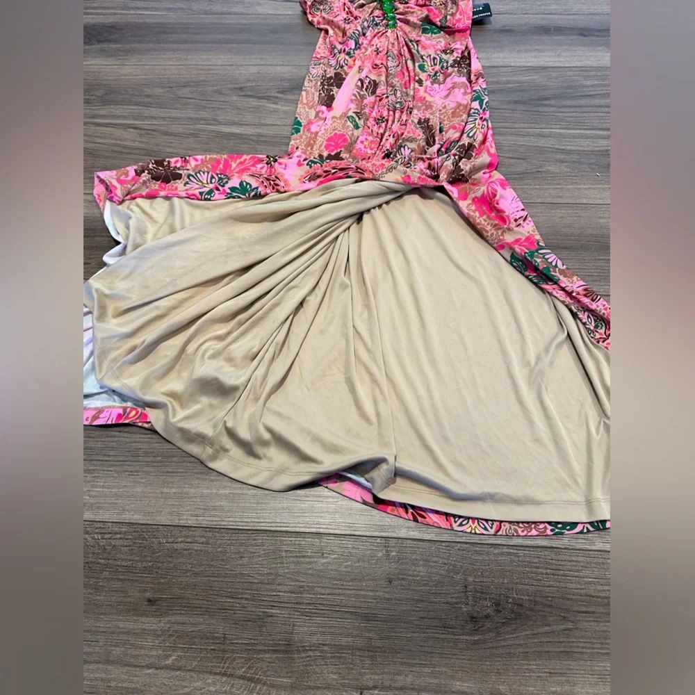 NWT! Boston Proper Medallion Dreams Print Gem Detailed Halter Dress Size Medium - Picture 8 of 13